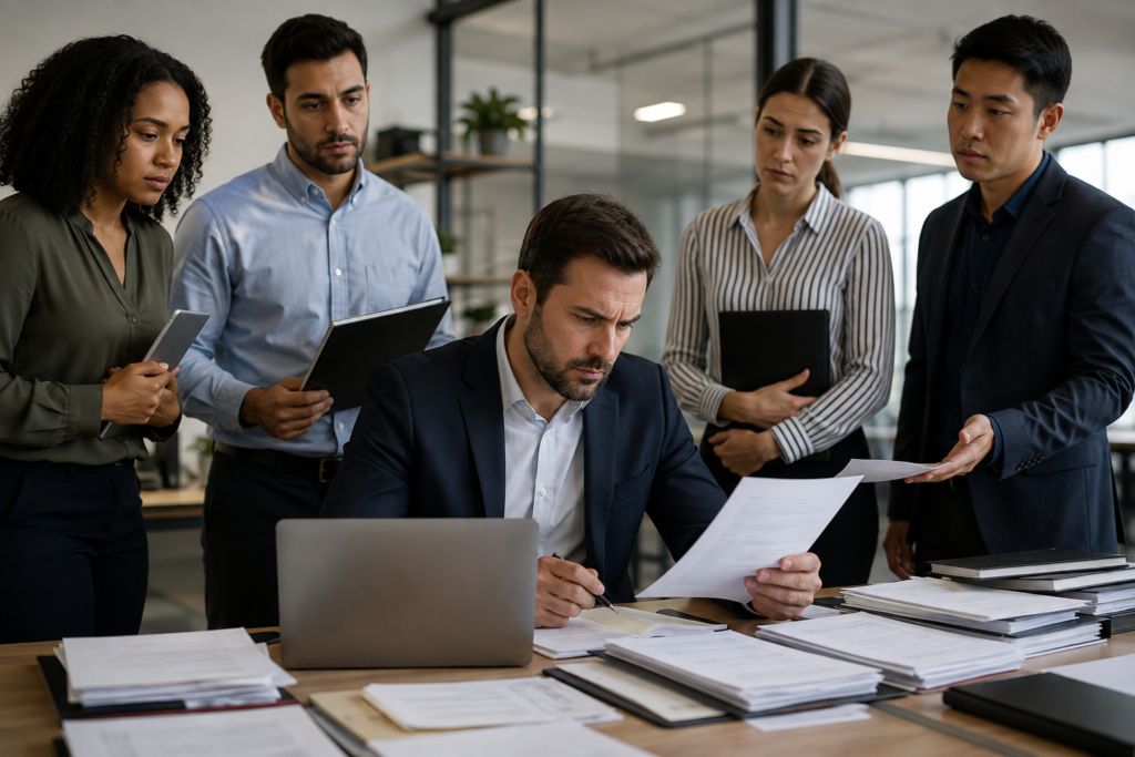 Empresário com dificuldade para delegar tarefas para a equipe